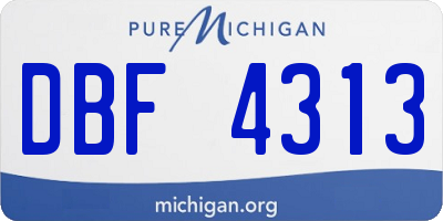 MI license plate DBF4313