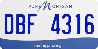 MI license plate DBF4316