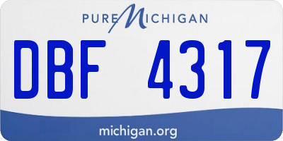 MI license plate DBF4317