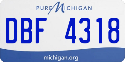 MI license plate DBF4318
