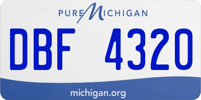 MI license plate DBF4320