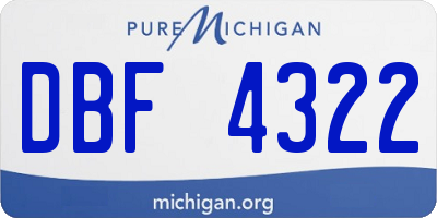 MI license plate DBF4322