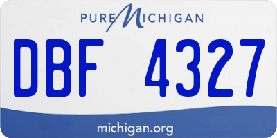 MI license plate DBF4327