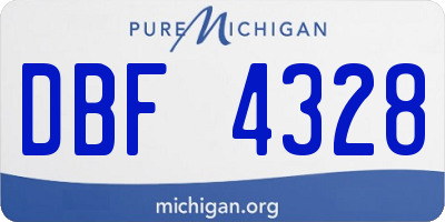 MI license plate DBF4328