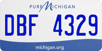 MI license plate DBF4329