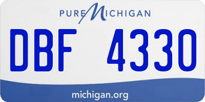 MI license plate DBF4330