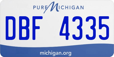 MI license plate DBF4335