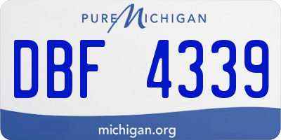 MI license plate DBF4339