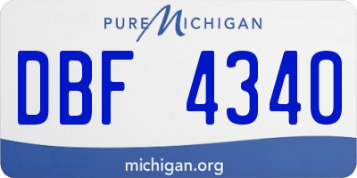 MI license plate DBF4340