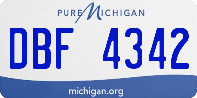 MI license plate DBF4342