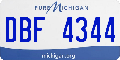 MI license plate DBF4344
