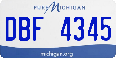 MI license plate DBF4345