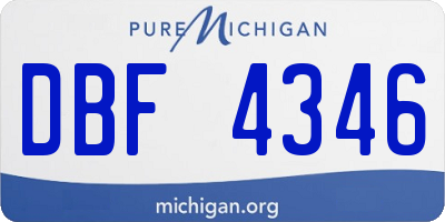 MI license plate DBF4346