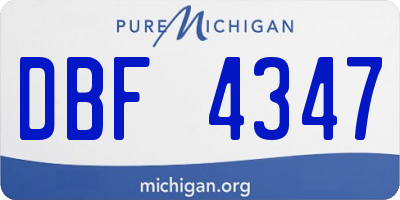 MI license plate DBF4347