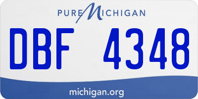 MI license plate DBF4348