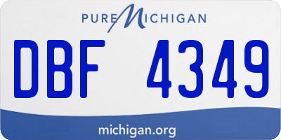 MI license plate DBF4349