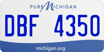 MI license plate DBF4350