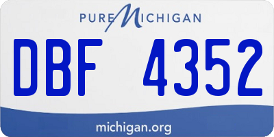 MI license plate DBF4352