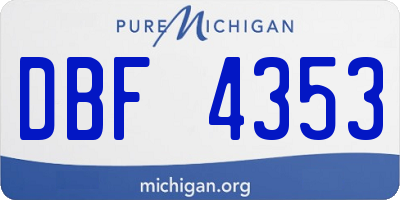 MI license plate DBF4353