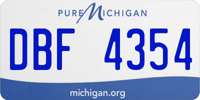 MI license plate DBF4354