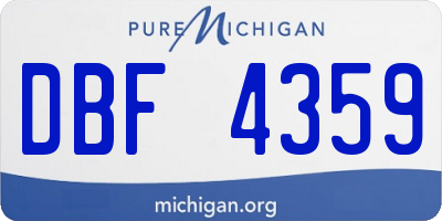 MI license plate DBF4359