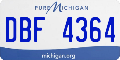 MI license plate DBF4364