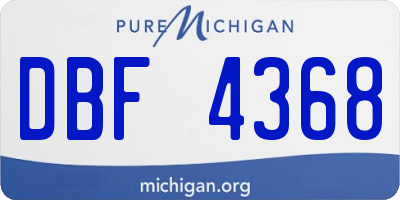 MI license plate DBF4368