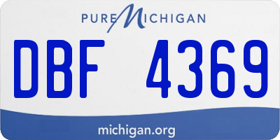 MI license plate DBF4369