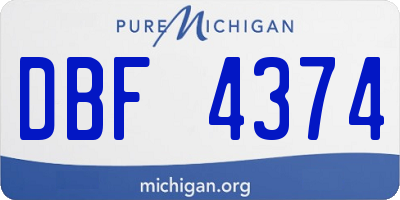 MI license plate DBF4374