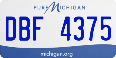 MI license plate DBF4375