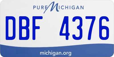 MI license plate DBF4376