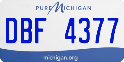 MI license plate DBF4377