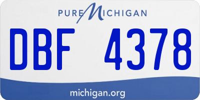 MI license plate DBF4378