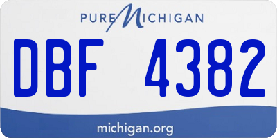 MI license plate DBF4382