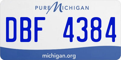 MI license plate DBF4384