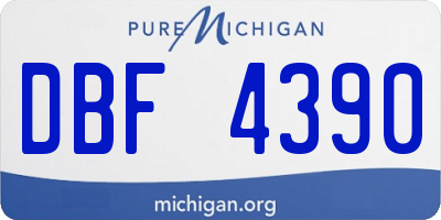 MI license plate DBF4390