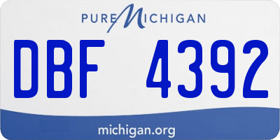 MI license plate DBF4392