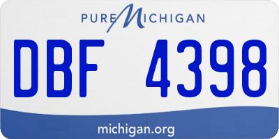 MI license plate DBF4398