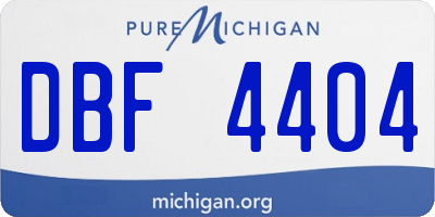 MI license plate DBF4404