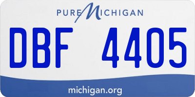 MI license plate DBF4405