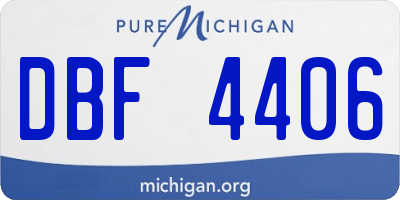 MI license plate DBF4406