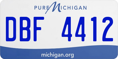 MI license plate DBF4412