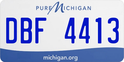 MI license plate DBF4413