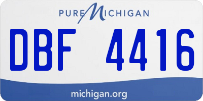 MI license plate DBF4416
