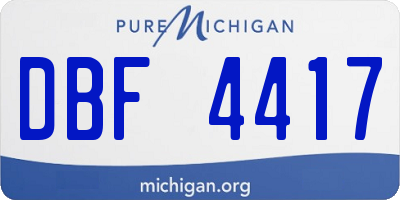 MI license plate DBF4417
