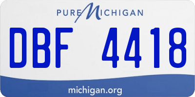 MI license plate DBF4418