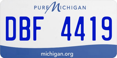 MI license plate DBF4419