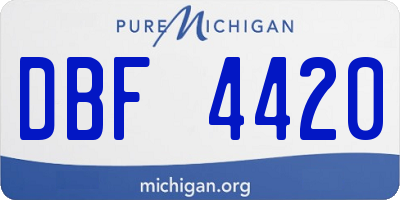 MI license plate DBF4420