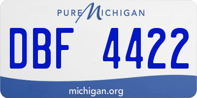 MI license plate DBF4422