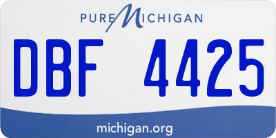 MI license plate DBF4425